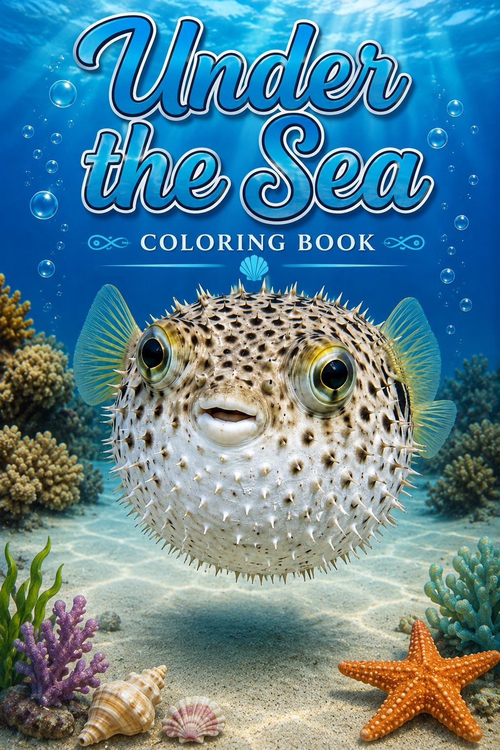 Under the Sea Coloring Book (30 coloring pages) (Landscape)