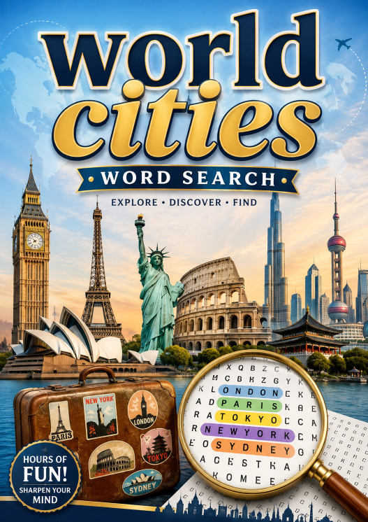 Mots mêlés des villes du monde : plus de 1000 mots, 60 pays !