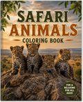 Safari Animals Coloring Book (30 coloring pages) (Landscape)